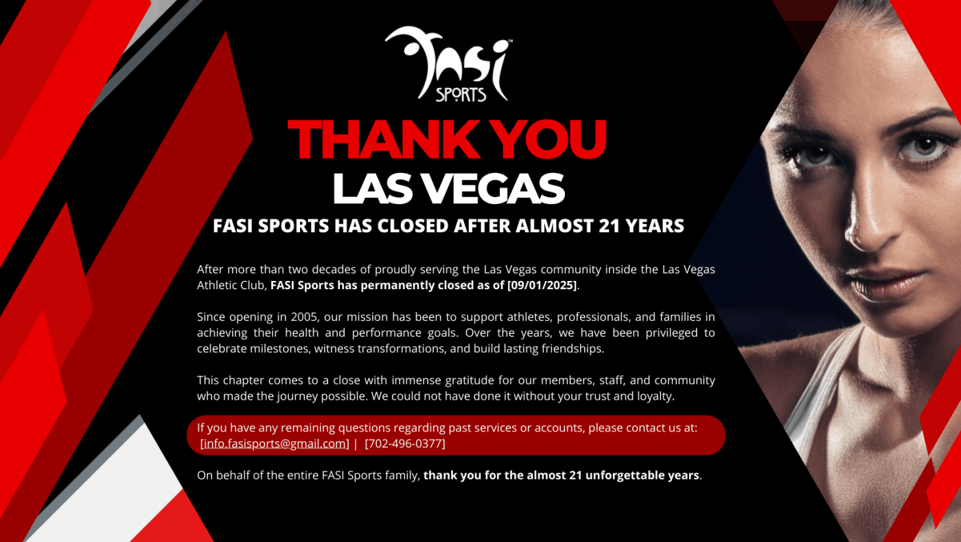 Thank You, Las Vegas – FASI SPORTS Has Closed After almost 21 Years