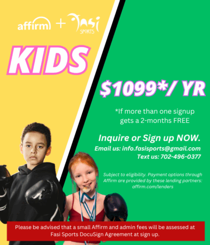 SIGN UP NOW: Get FREE training for the rest of 2025 and gym membership starts on 06/01/2025: Kids $1099/year  (If more than one signup gets a 2-months FREE)