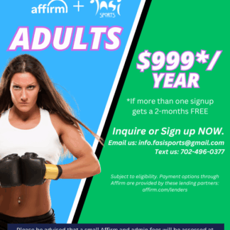 NEW SPECIAL DEAL FOR 2025 – ADULTS PROGRAM SIGN UP NOW: Get FREE training for the rest of 2024 and gym membership starts on 06/01/2025. Adults $999/year* *(If more than one signup gets a 2-months FREE)